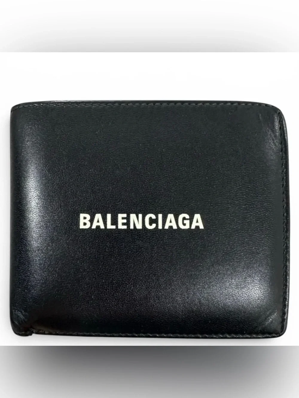 Authentic Balenciaga cash square folded leather wallet w/ coin pocket